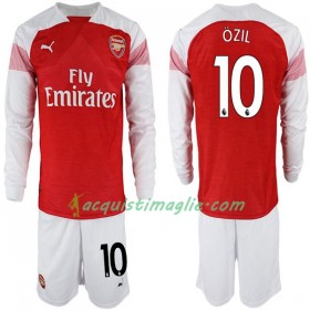 Divisa di Calcio Arsenal Mesut Ozil 10 Bambino Prima 2018/2019 Manica Lunga